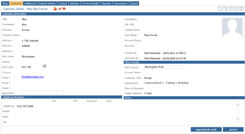 Crm Customer Tab Overview Pinewood Middle East Llc