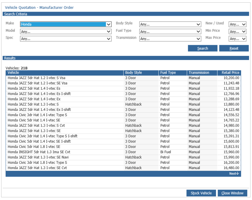 How To Create A New Vehicle Quote Against A Customer Crm Record