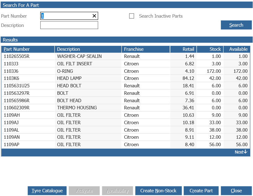 How to remove a specific part from a Parts Price Update Pinewood